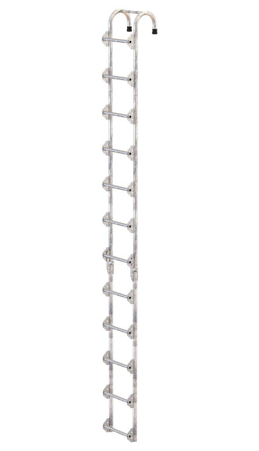 Galvanized Tank Access Ladder 12 Ft. 300 Lb. Capacity Silver